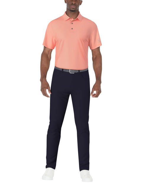 SS Horizontal Print Polo (Living Coral) 