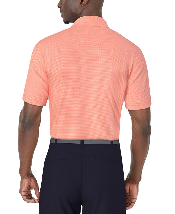 SS Horizontal Print Polo (Living Coral) 