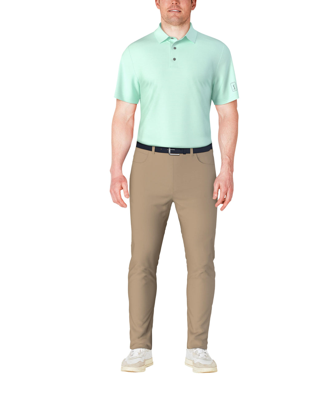 SS Horizontal Print Polo (Aruba Blue) 