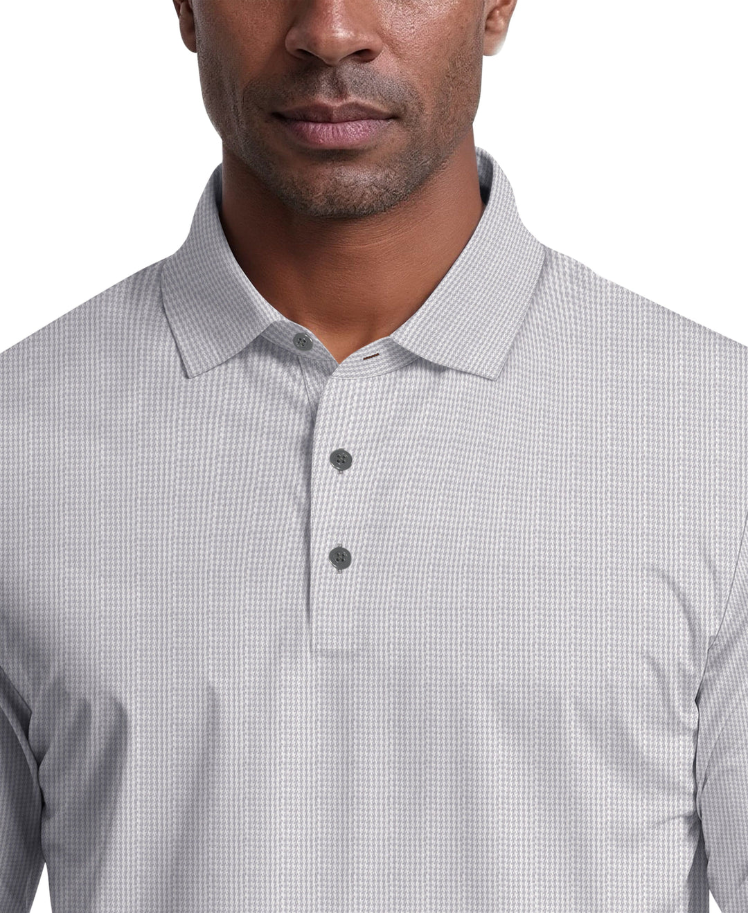 Houndstooth Golf Polo (Bright White) 