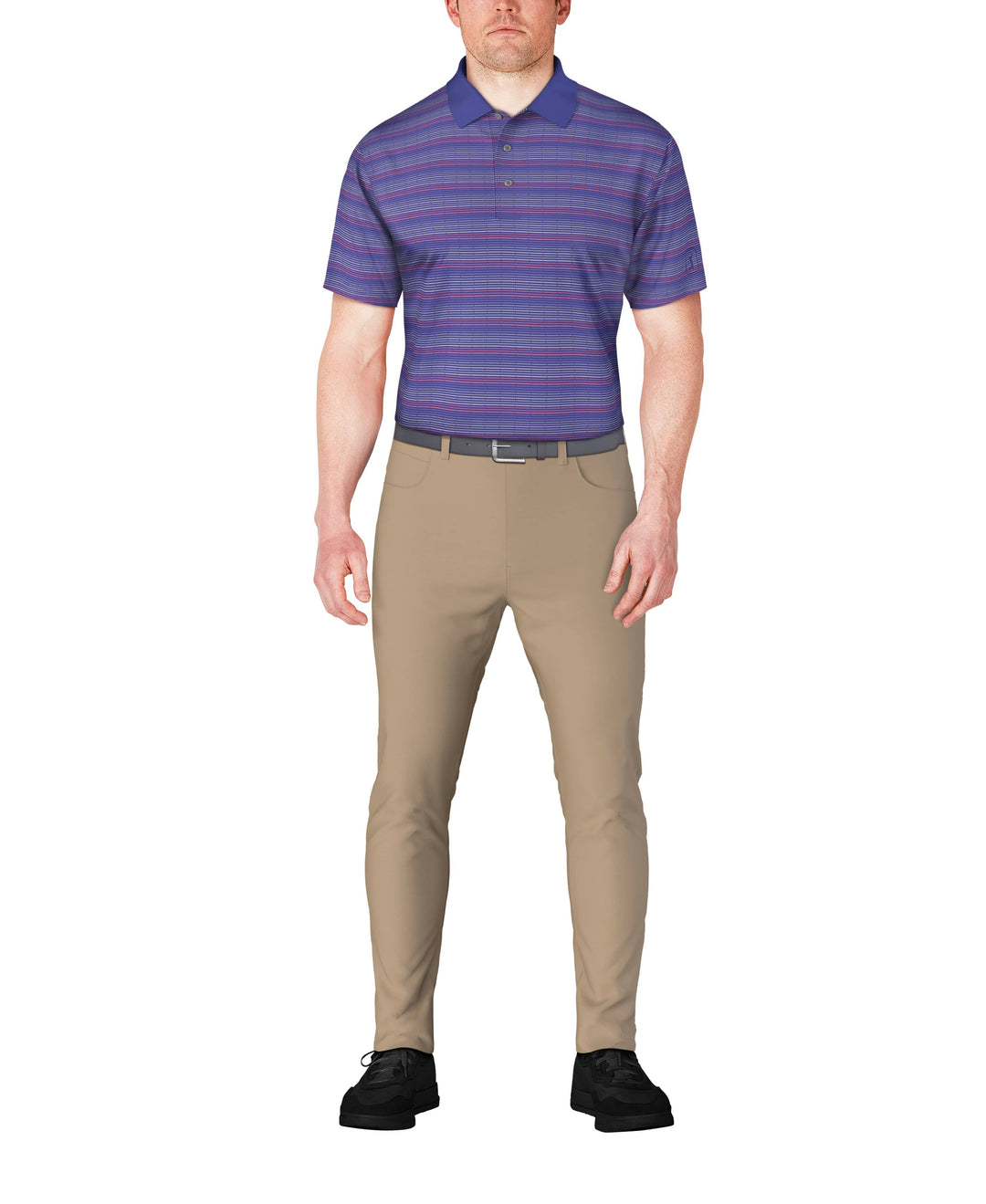 SS Jacquard With Solid Rib Collar (Dazzling Blue) 