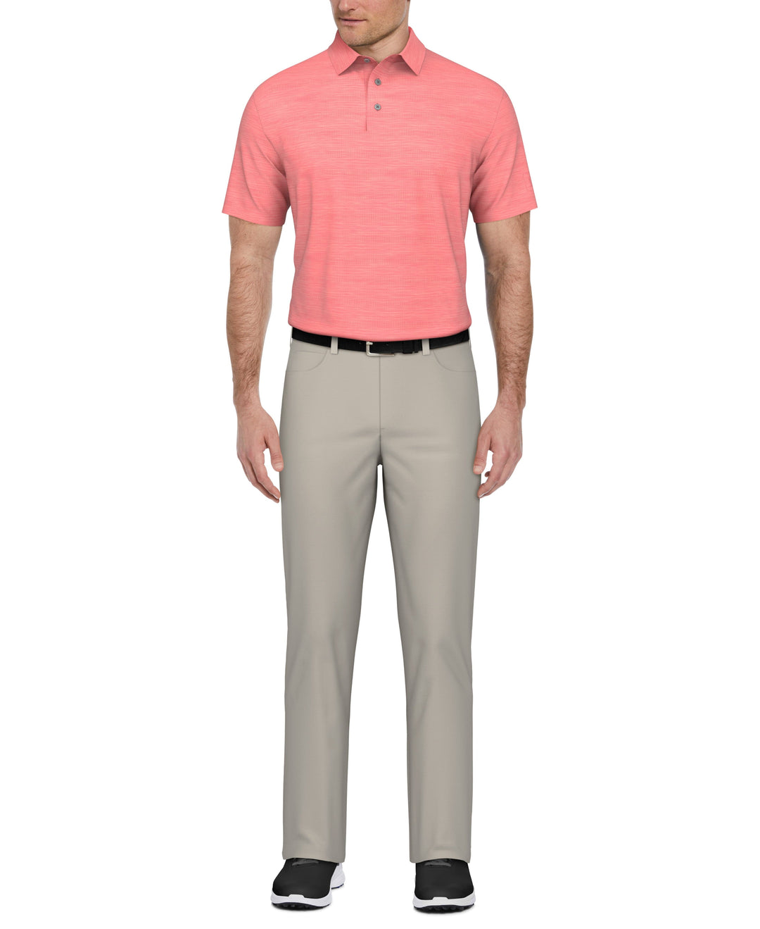 Jaspe Airflux Golf Polo (Plumeria Pink Htr) 