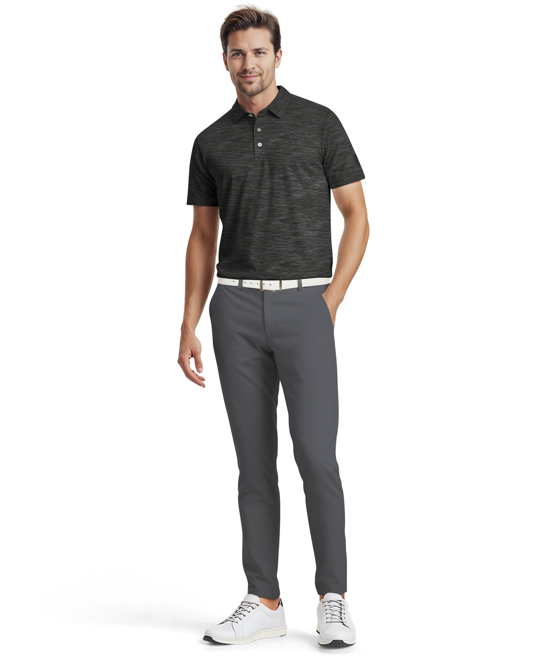 Jaspe Airflux Golf Polo (Caviar Htr) 