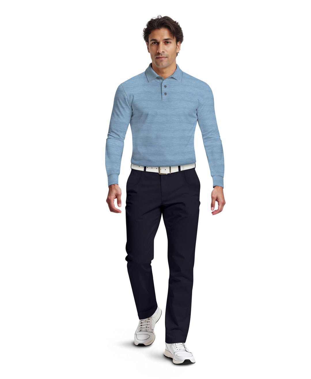 Jaspe Golf Polo Shirt (Delphinium Heather) 