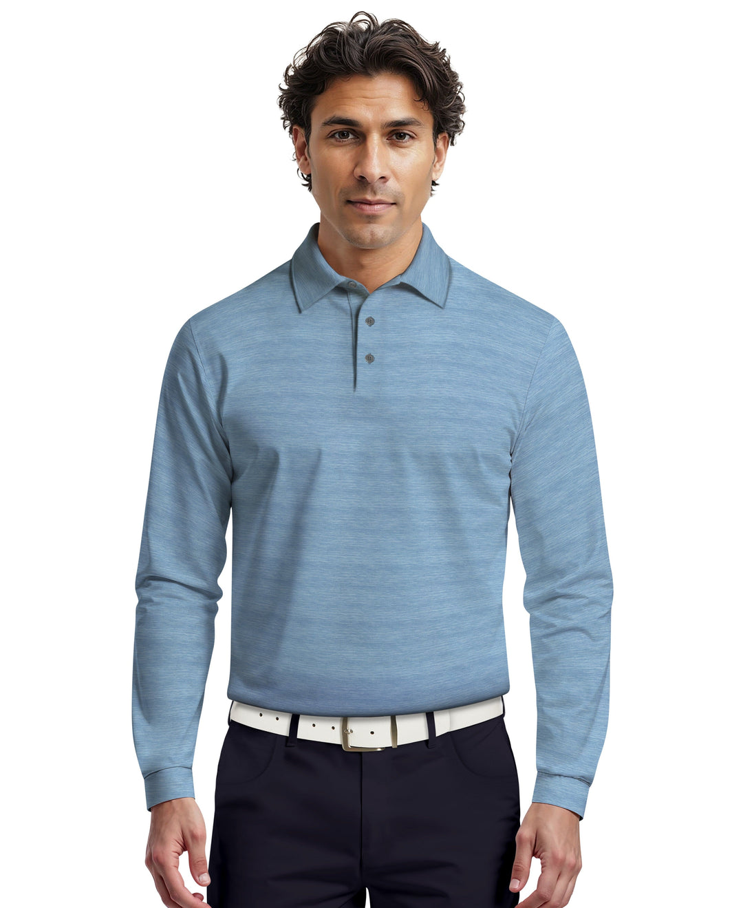 Jaspe Golf Polo Shirt (Delphinium Heather) 