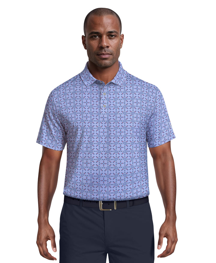 Layered Boat Print Golf Polo (Hydrangea) 