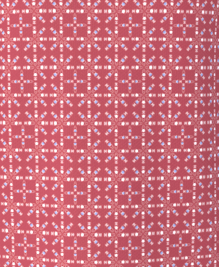 Layered Boat Print Golf Polo (Earth Red) 
