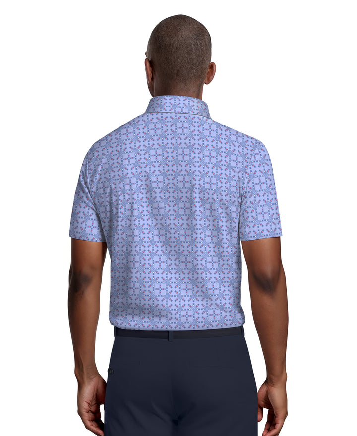 Layered Boat Print Golf Polo (Hydrangea) 