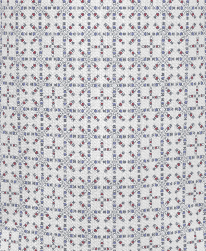 Layered Boat Print Golf Polo (Bright White) 