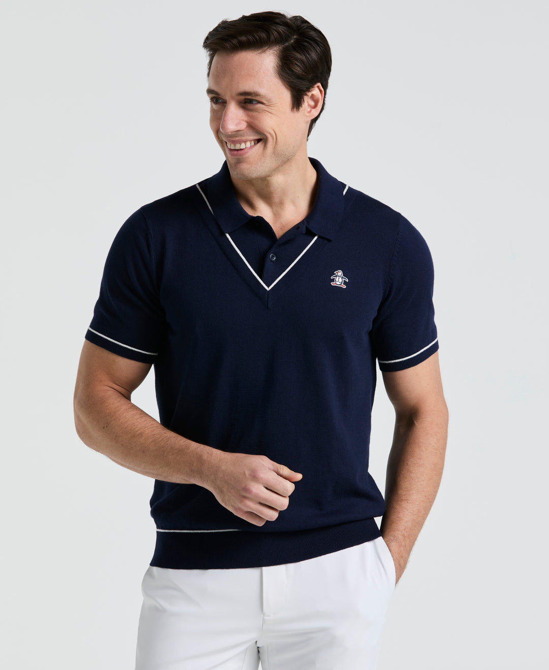 Men's Pete's 70th Anniversary Legacy Golf Sweater Polo (Black Iris) 