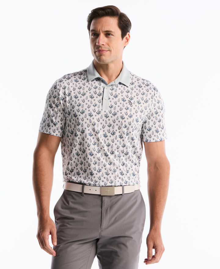 Lemon Drop Print Polo (Bright White) 