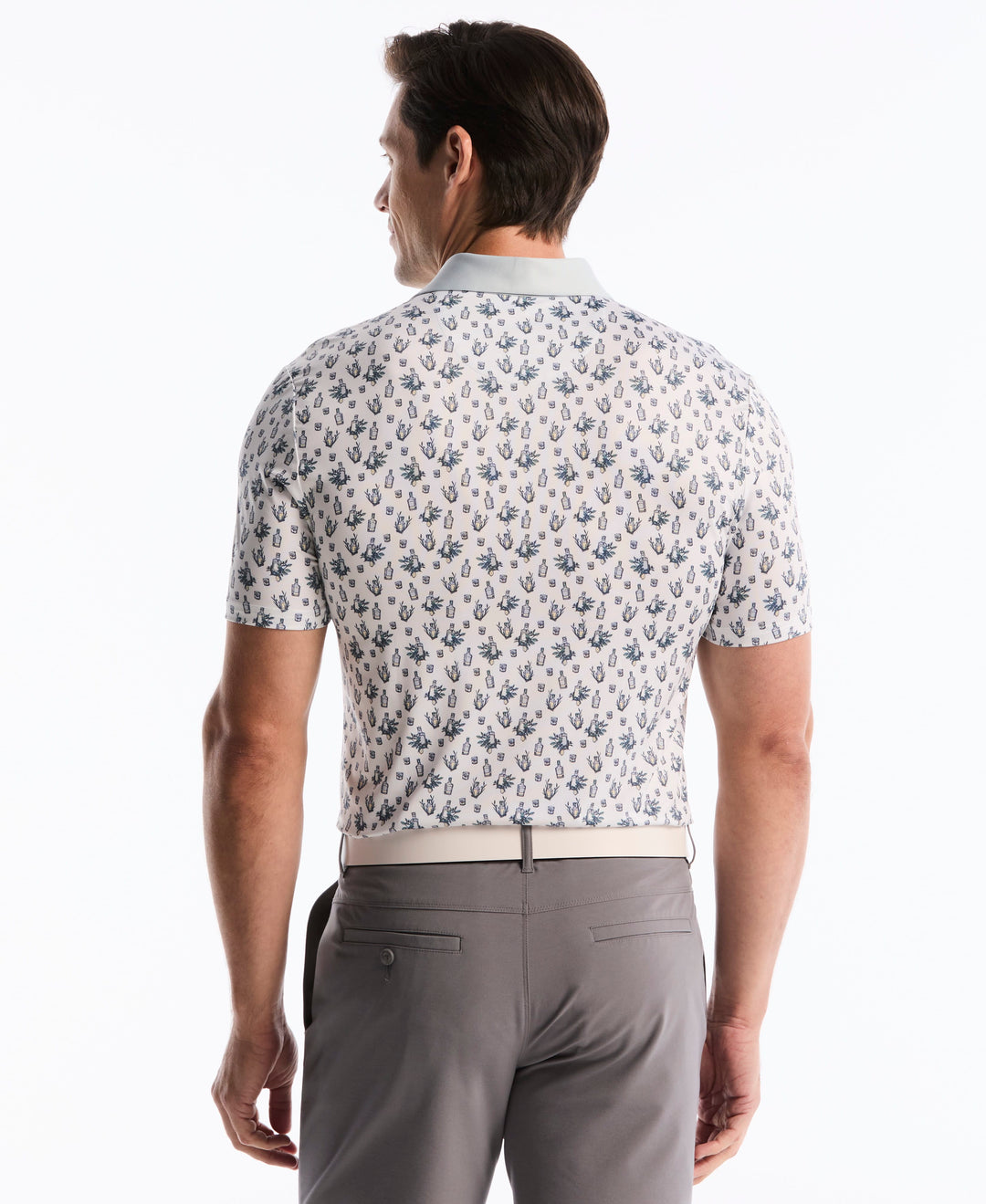 Lemon Drop Print Polo (Bright White) 