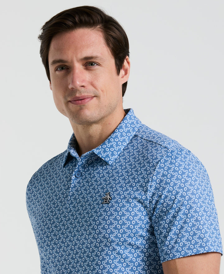 Lifesaver Print Golf Polo (Quiet Harbor) 
