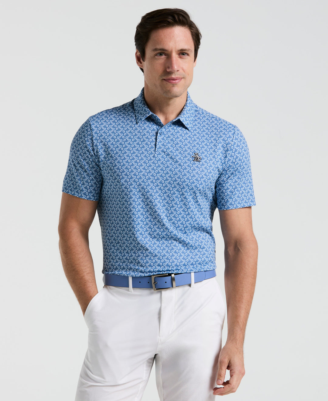 Lifesaver Print Golf Polo (Quiet Harbor) 