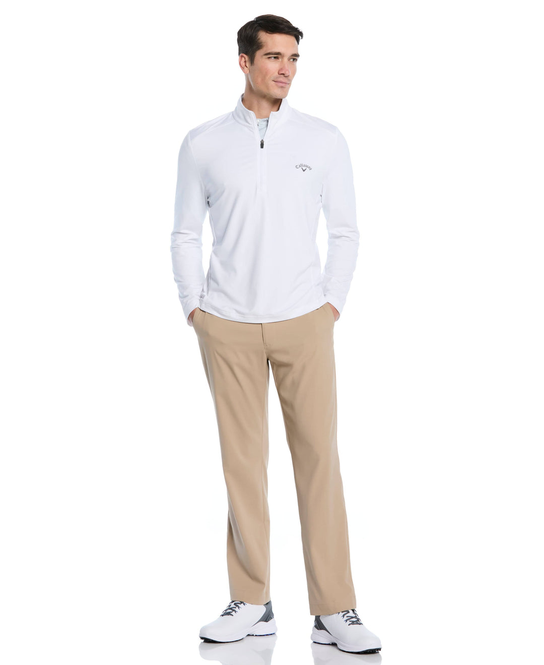 Lightweight 1/4 Zip Golf Pullover (Bright White) 
