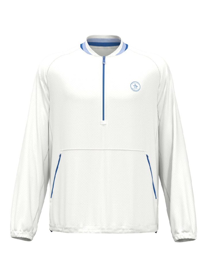 Men's Lightweight Quarter Zip Long Sleeve Golf Windbreaker With Striped Collar