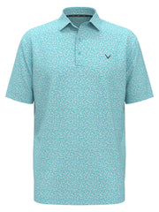 Linear Chevron Print Golf Polo (Blue Radiance) 
