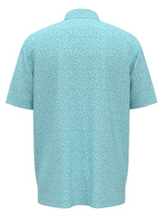 Linear Chevron Print Golf Polo (Blue Radiance) 