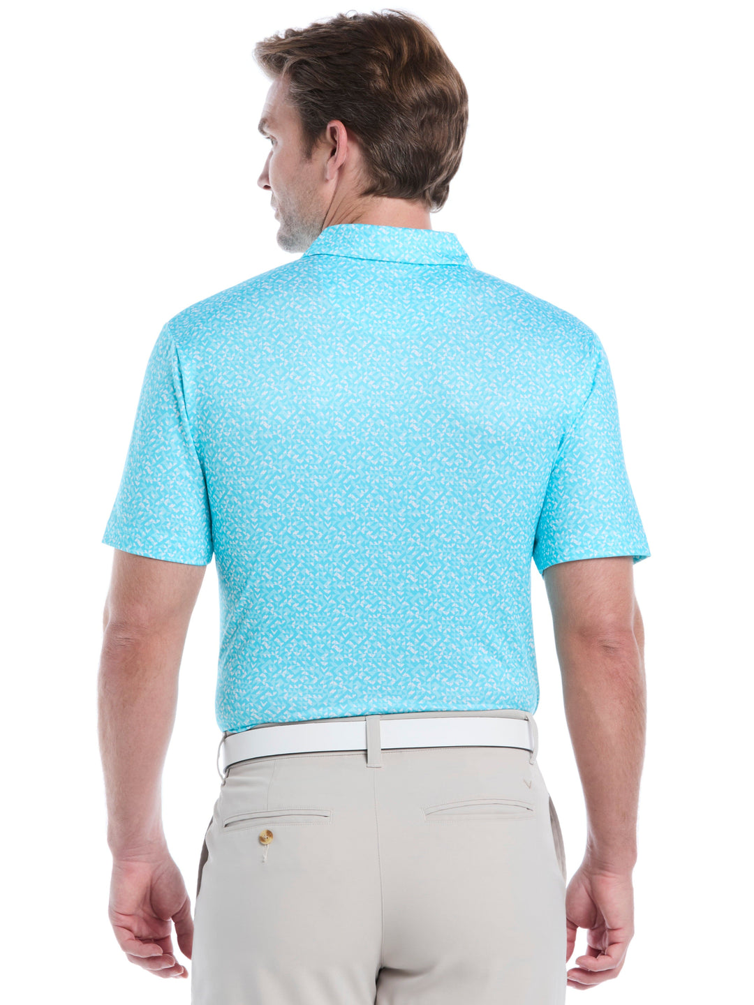 Men's Linear Chevron Print Golf Polo