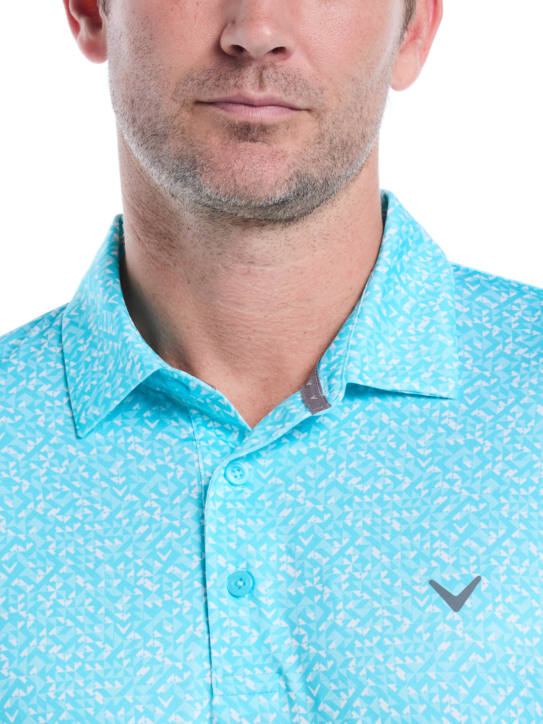 Men's Linear Chevron Print Golf Polo