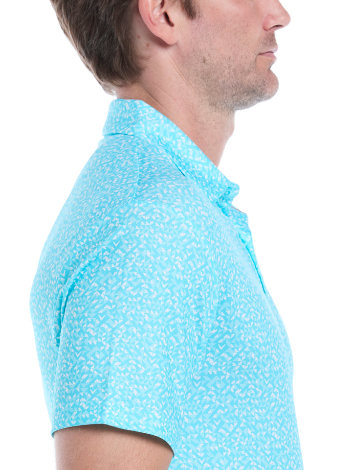 Men's Linear Chevron Print Golf Polo