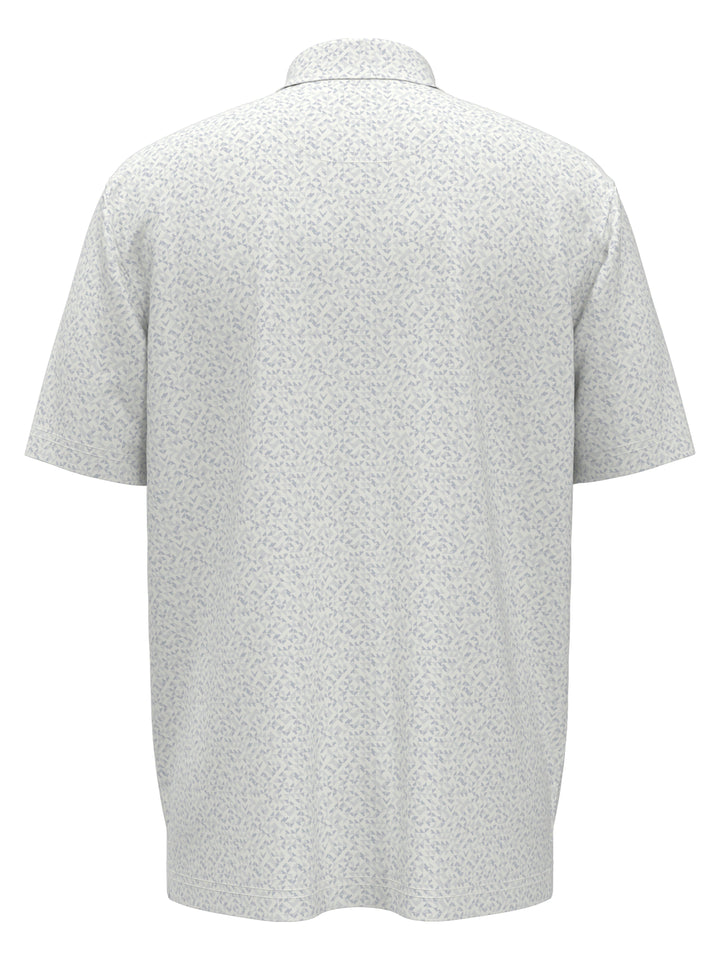 Mens Linear Chevron Print Polo (Bright White) 