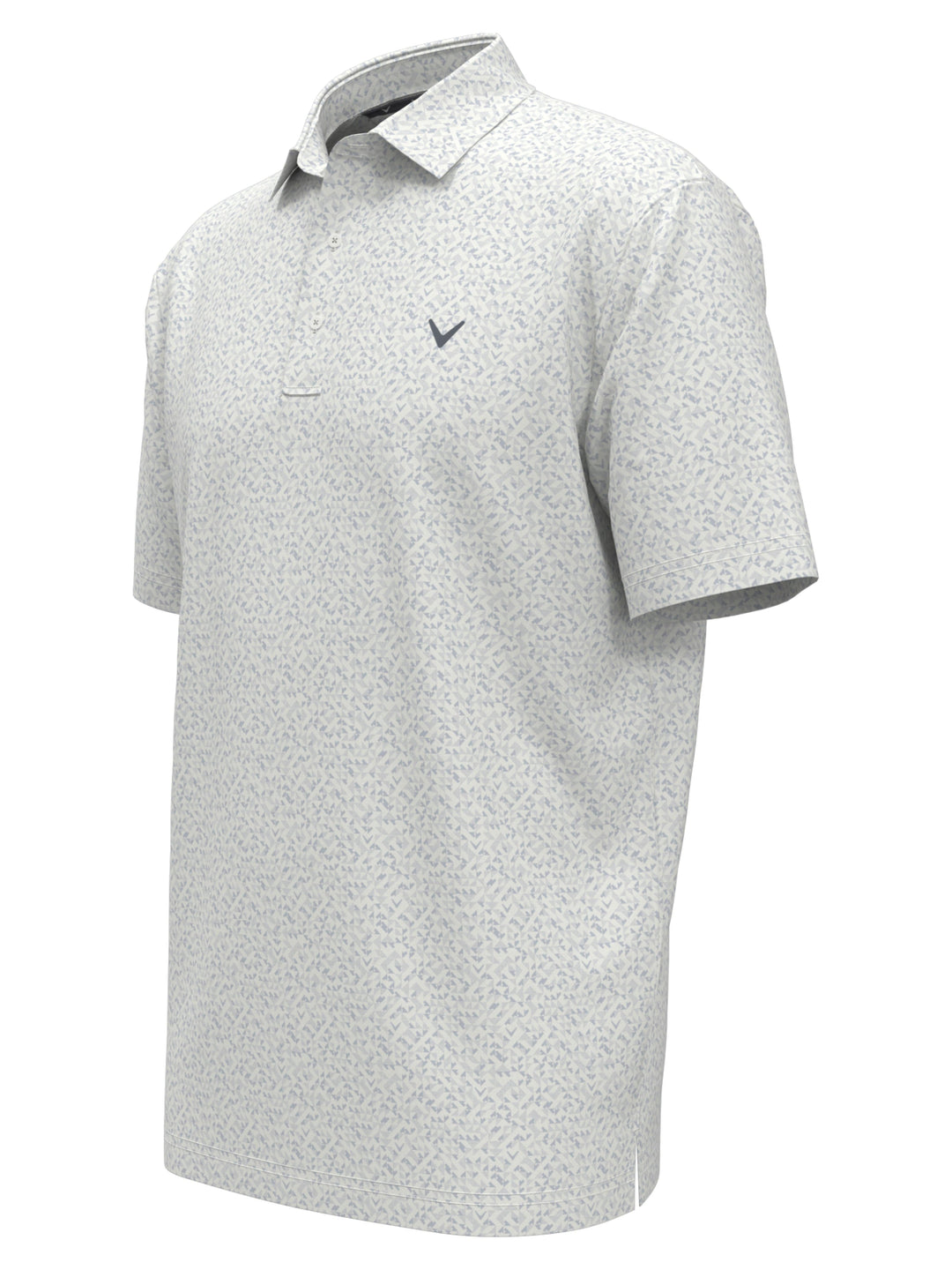Mens Linear Chevron Print Polo (Bright White) 