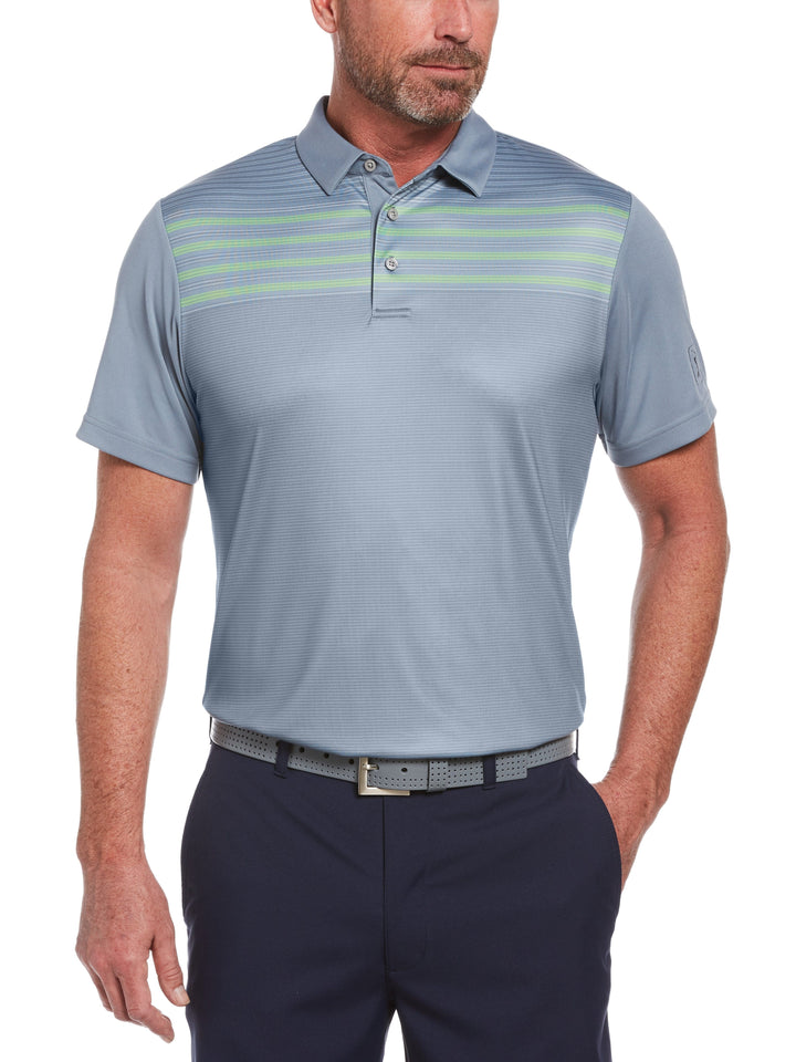 Men's Linear Full Frontal Print Golf Polo