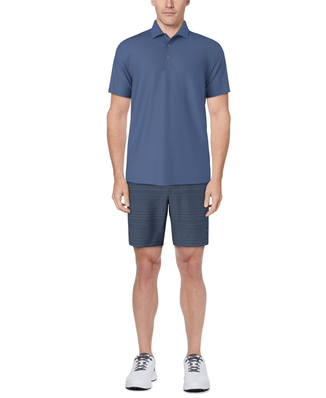 8" Linear Texture Print Golf Short (Insignia Blue) 