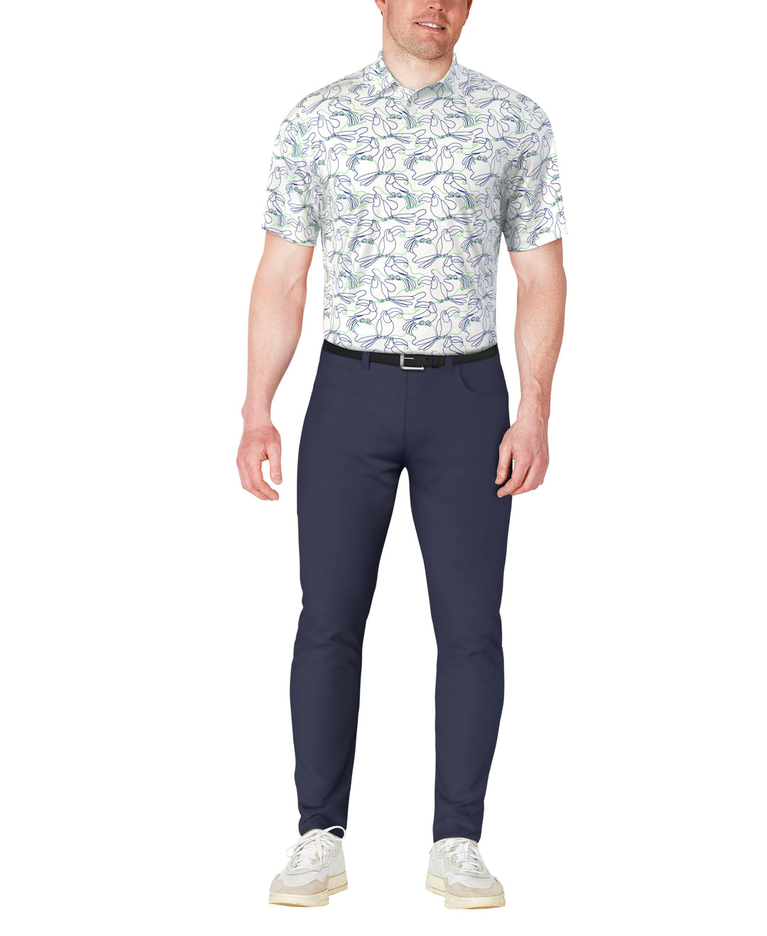 LINEAR TOUCAN PRINTED POLO (Bright White) 
