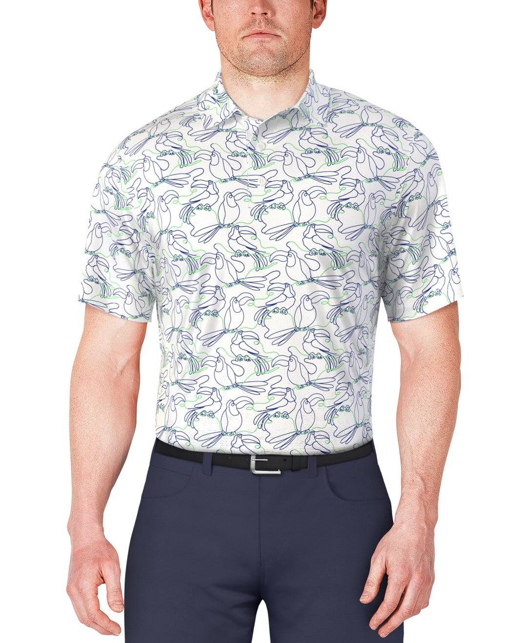 LINEAR TOUCAN PRINTED POLO (Bright White) 