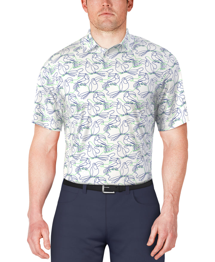 LINEAR TOUCAN PRINTED POLO (Bright White) 