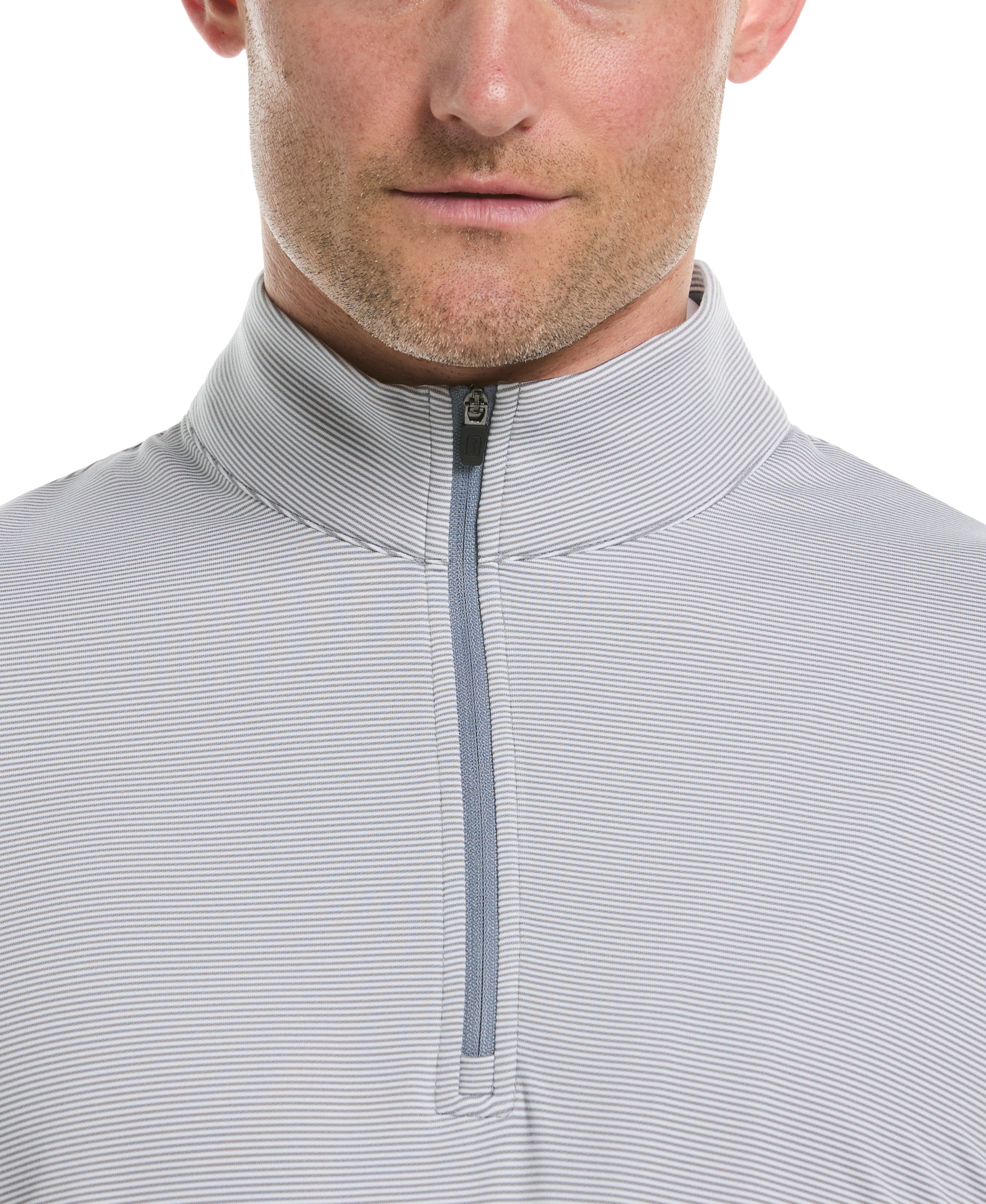 Men's Long Sleeve Feeder Stripe Mock Neck – Golf Apparel Shop