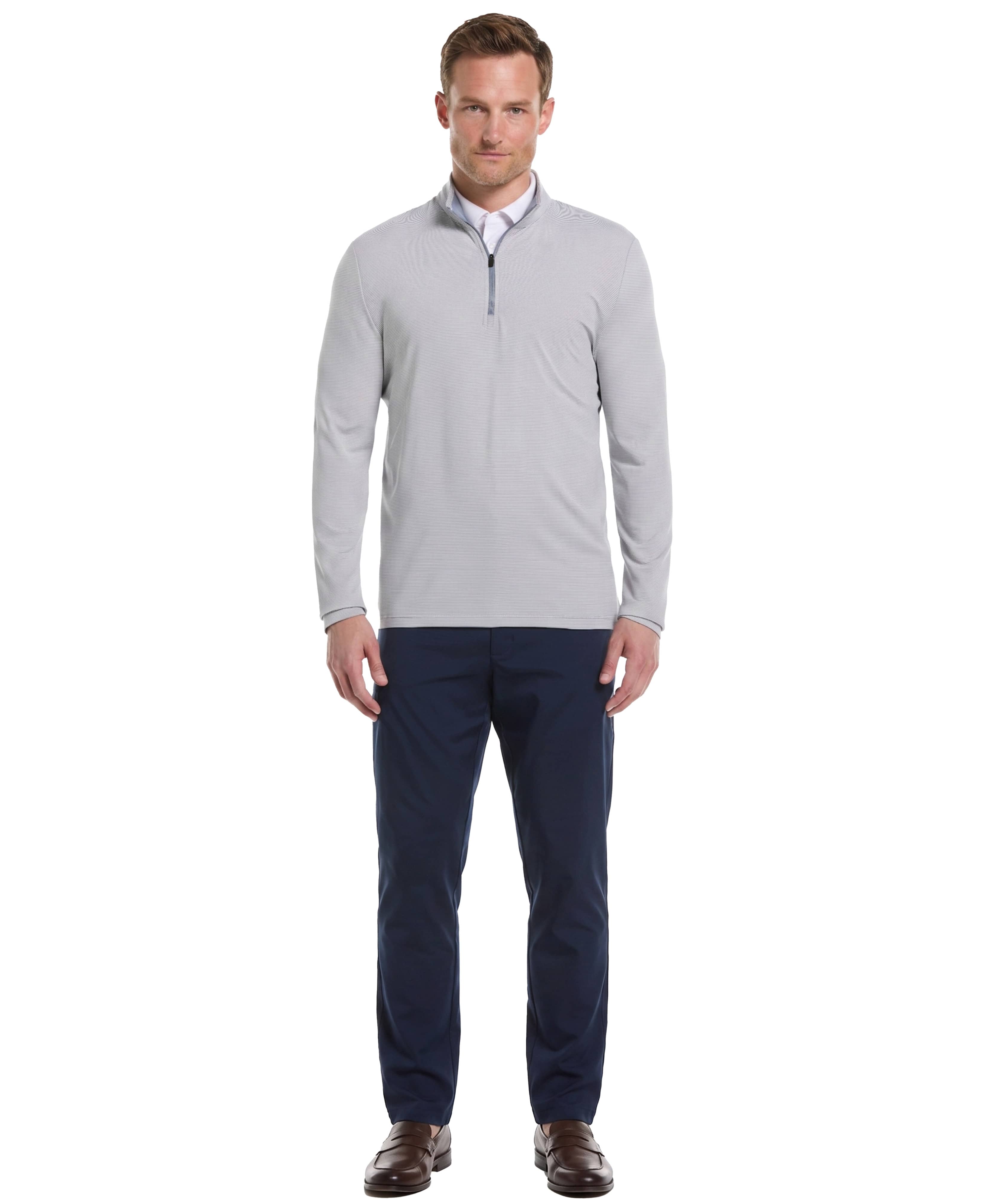 Men's Long Sleeve Feeder Stripe Mock Neck – Golf Apparel Shop