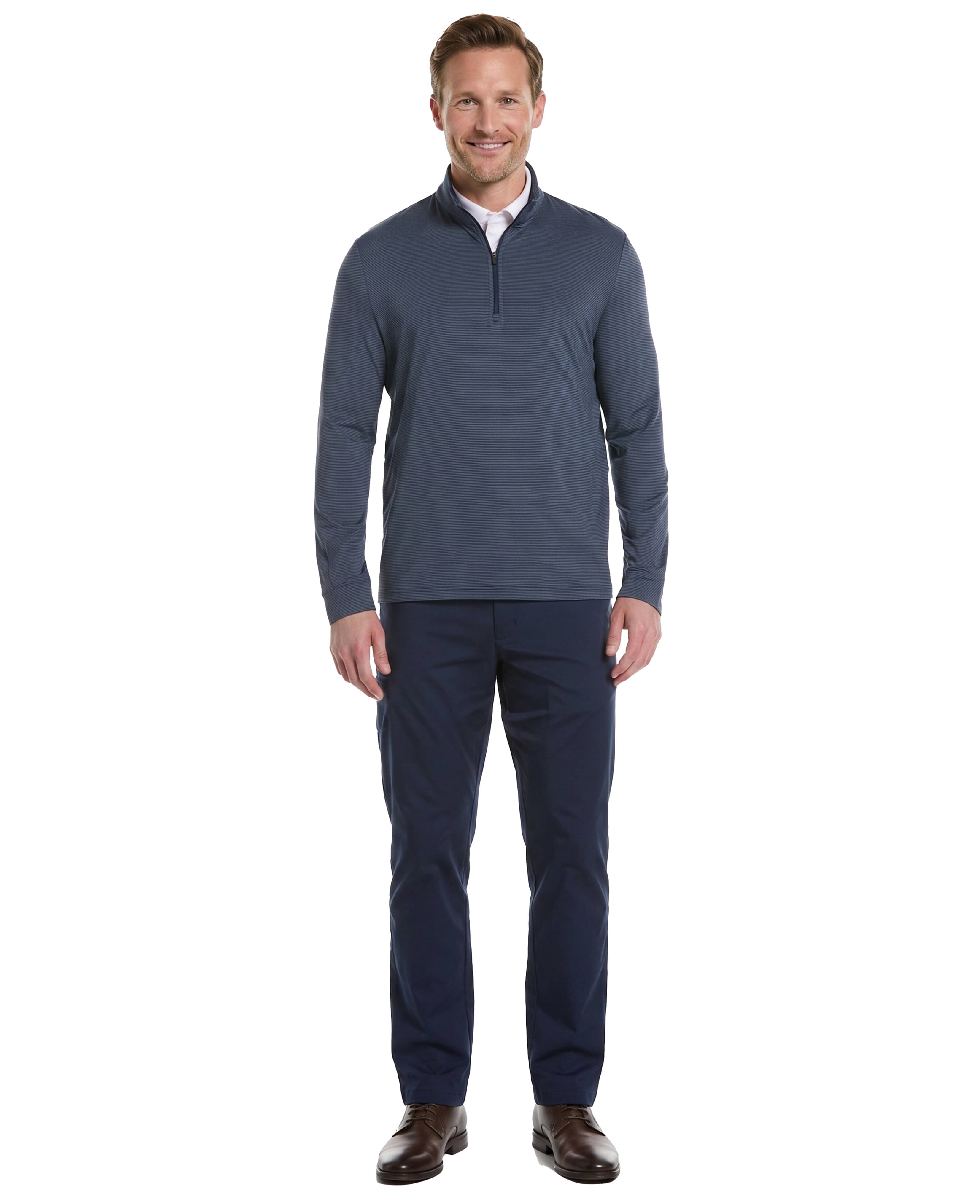 Men's Long Sleeve Feeder Stripe Mock Neck – Golf Apparel Shop