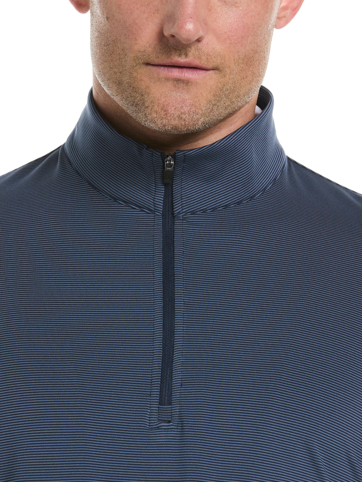 Men's Long Sleeve Feeder Stripe Mock Neck