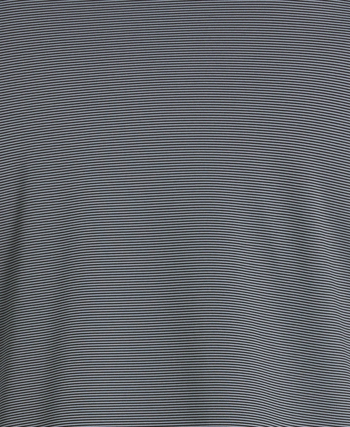 Long Sleeve Feeder Stripe Mock Neck  (Caviar) 