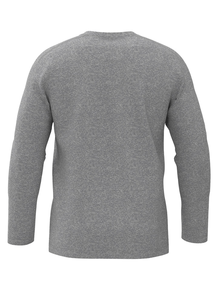 Mens Long Sleeve Heather Crew (Light Grey Htr) 
