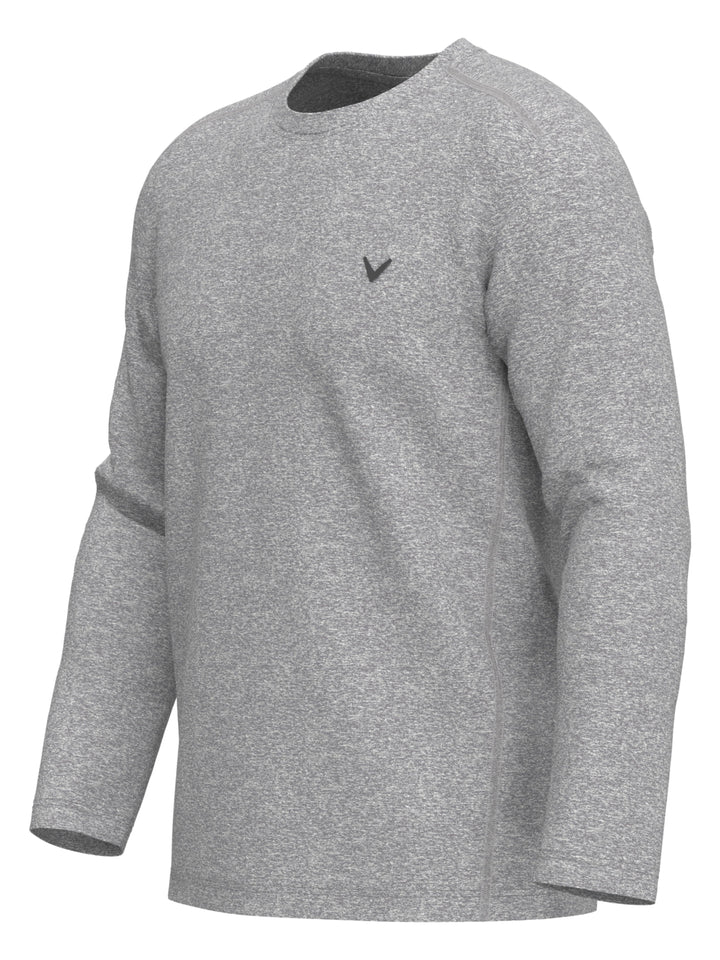Mens Long Sleeve Heather Crew (Light Grey Htr) 
