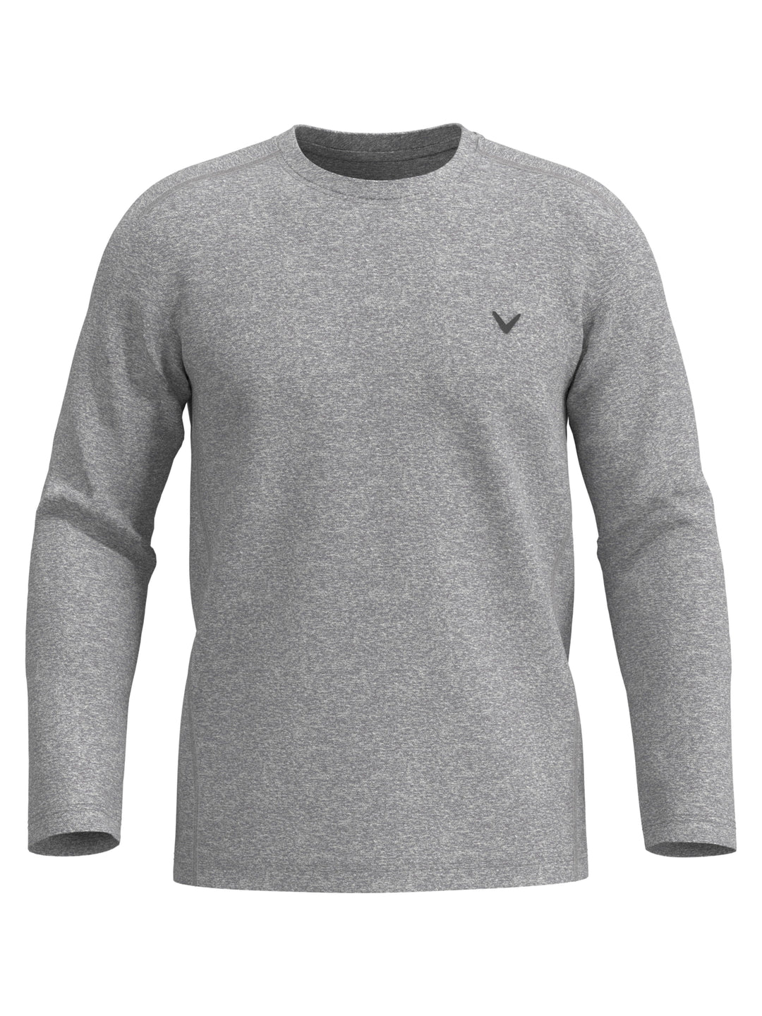 Mens Long Sleeve Heather Crew (Light Grey Htr) 