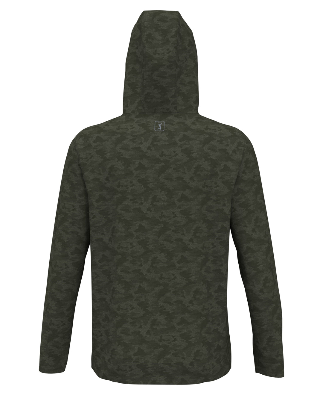 Lux Touch Camo Print Golf Hoodie (Industrial Grn Htr) 