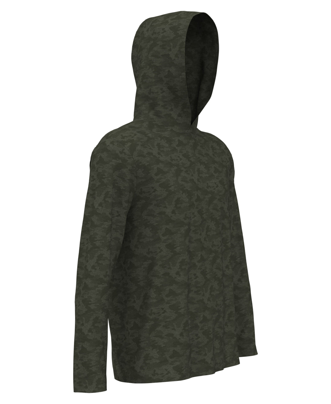 Lux Touch Camo Print Golf Hoodie (Industrial Grn Htr) 
