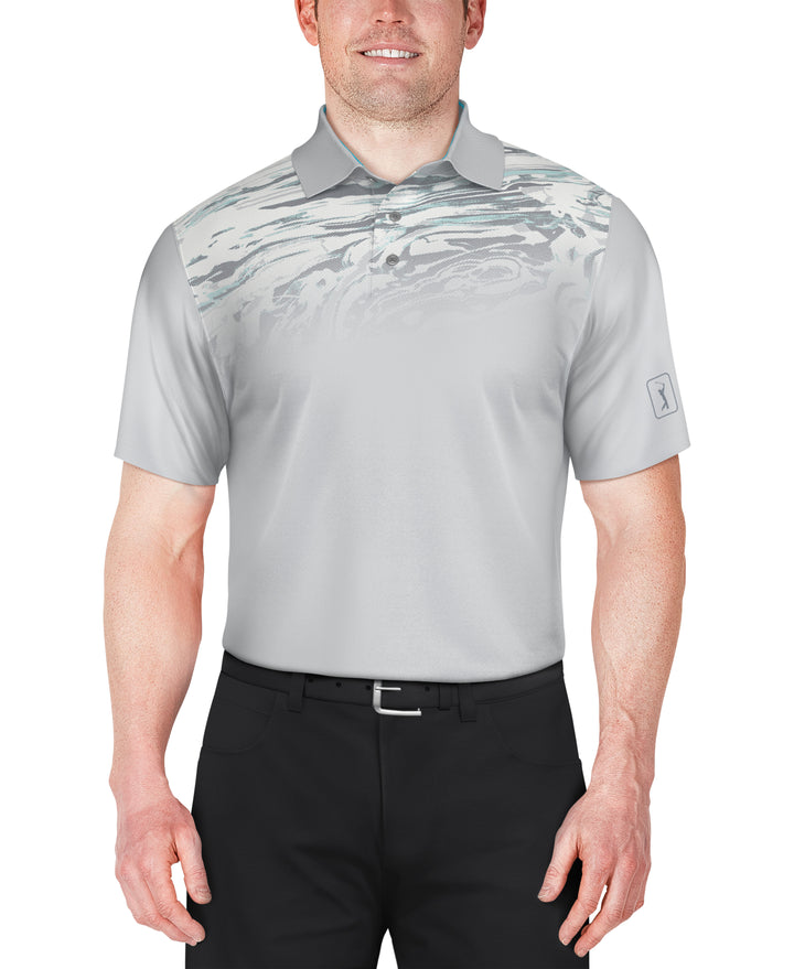 Marble Ombre Print Golf Polo (Gray Dawn) 