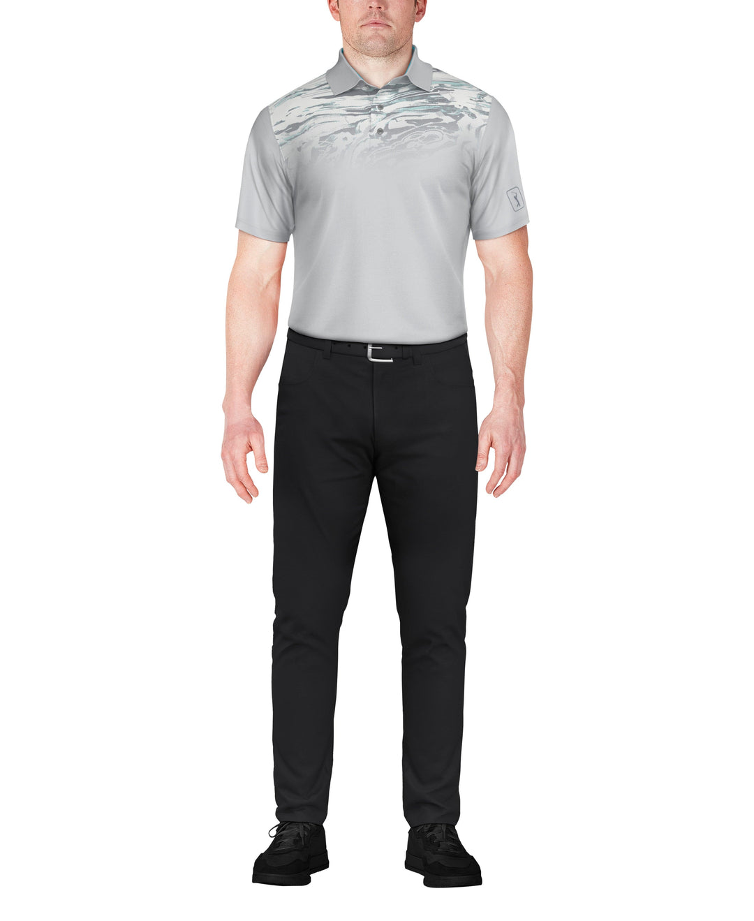 Marble Ombre Print Golf Polo (Gray Dawn) 
