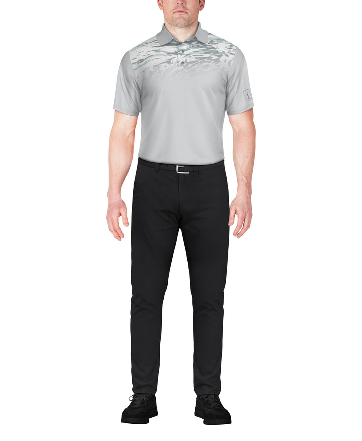 Marble Ombre Print Golf Polo (Gray Dawn) 