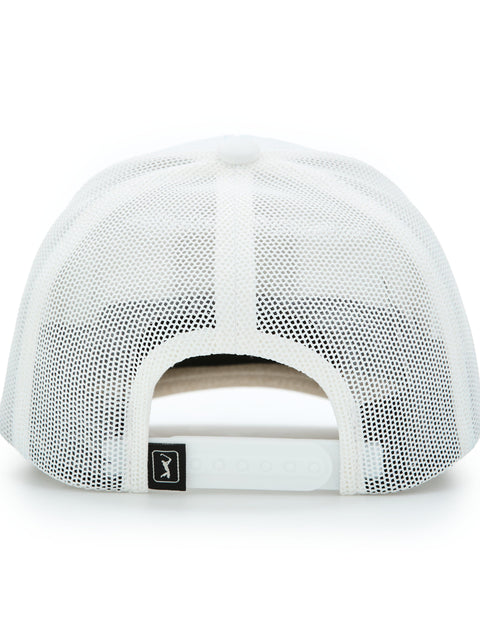 Mesh Back Golf Trucker Cap (Bright White) 