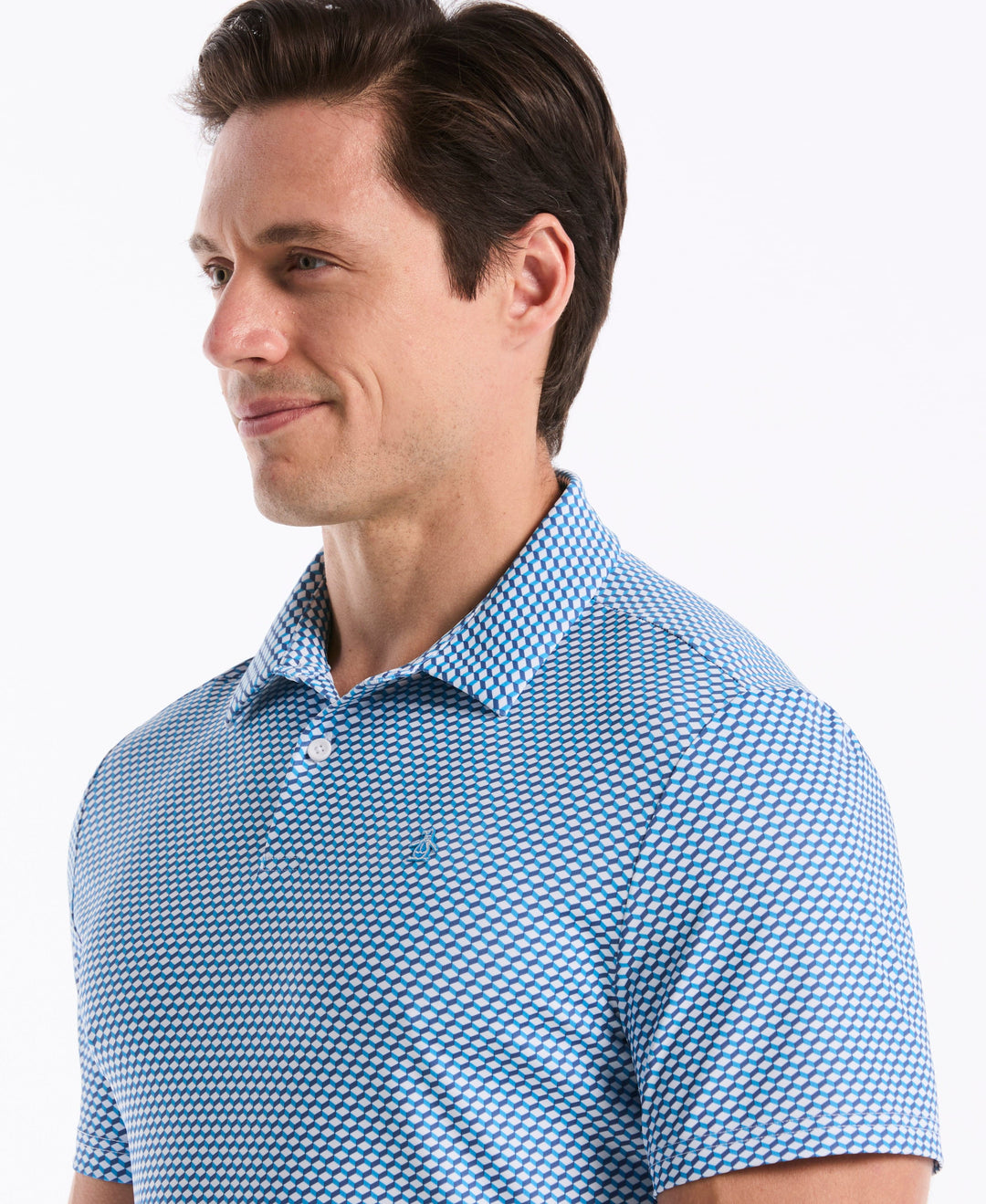 Archive's Micro Geo Golf Polo (Malibu Blue) 