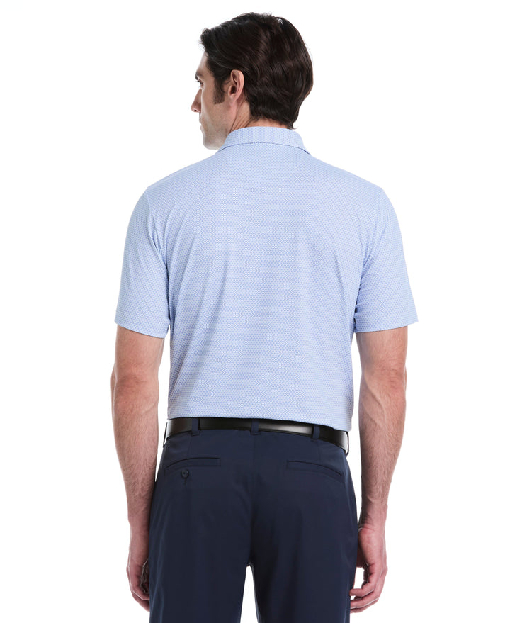 Micro Geometric Print Golf Polo (Bright White) 