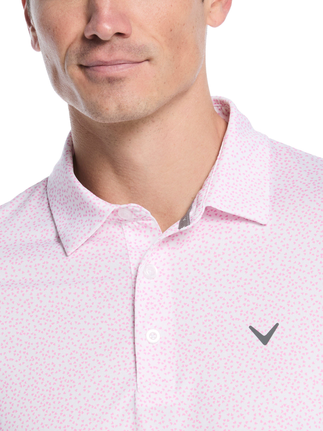 Men's Micro Hearts Print Polo