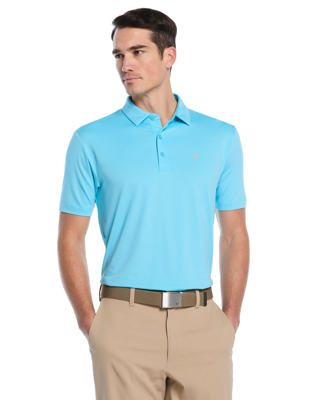 Micro Hex Golf Polo Shirt (Blue Grotto) 